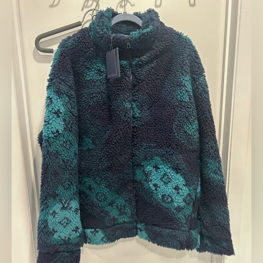 Louis Vuitton Navy and Teal Sherpa Jacket
